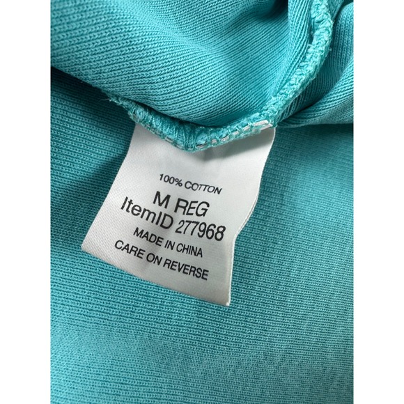 LL Bean Womens Teal Blue 100% Cotton Long Sleeve Henley Top Size Medium Regular - Picture 4 of 12